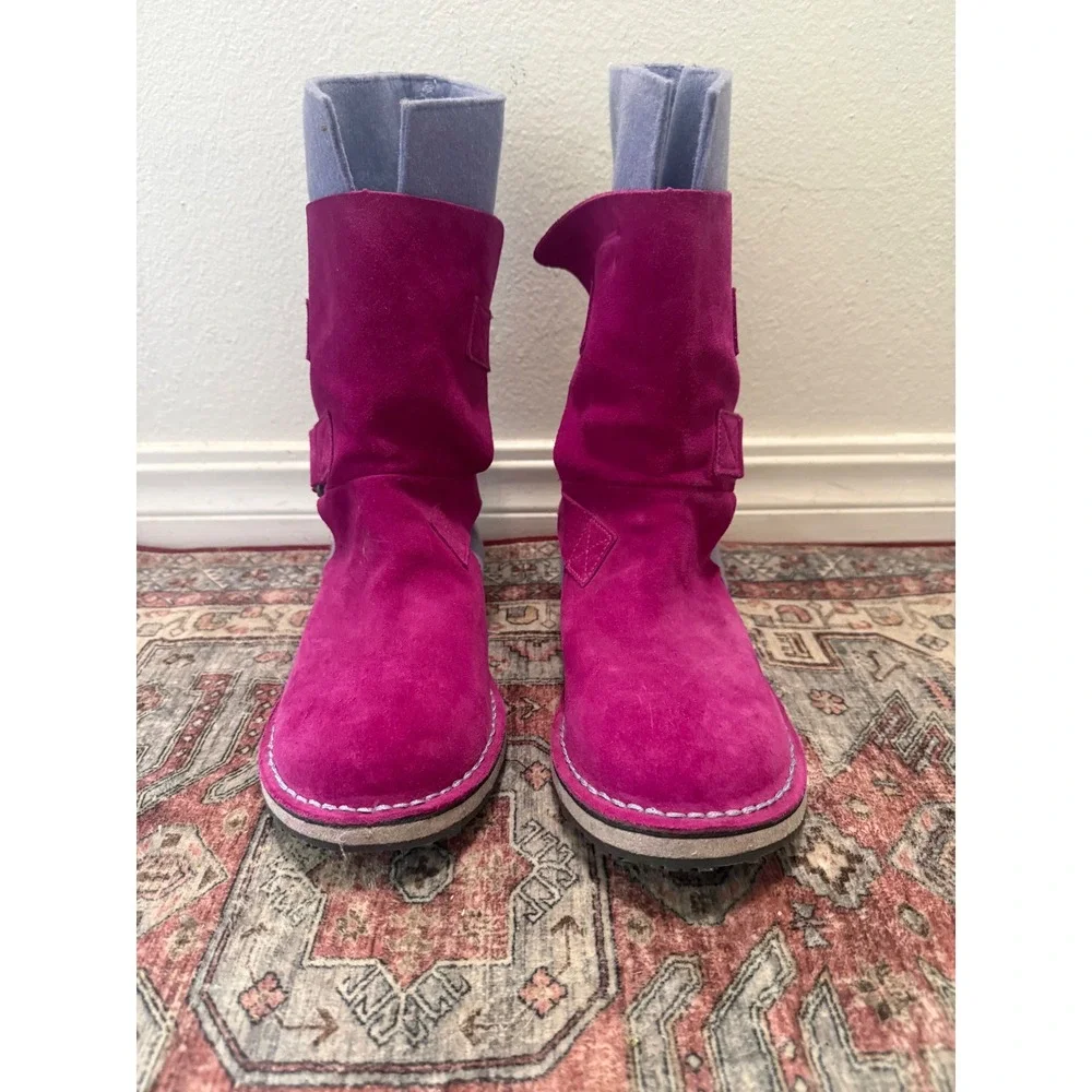 Sorel Nakiska Magenta Pink Lavender Suede Mid Calf Winter Boots size 5